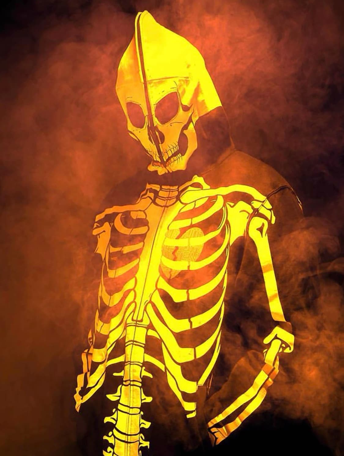 칸예 LRG 야광 스켈레톤 안감후리스 김프 풀집 후드집업 블랙 상품이미지3