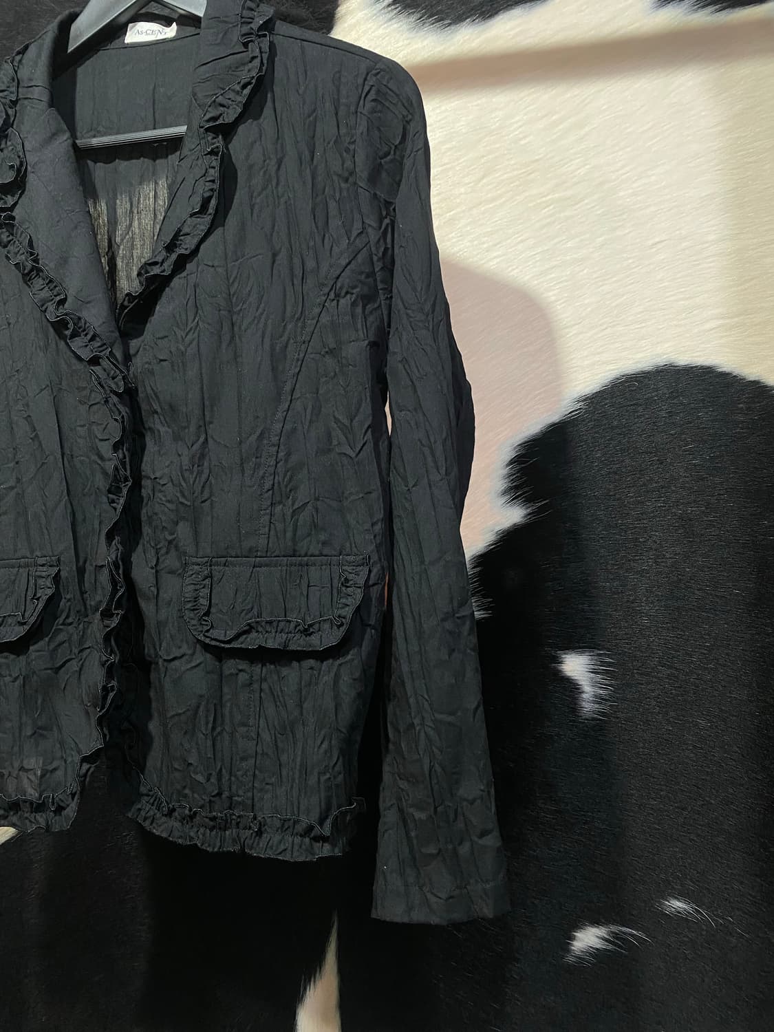 Japanese vtg 프릴 디테일 플리츠 자켓 상품이미지4