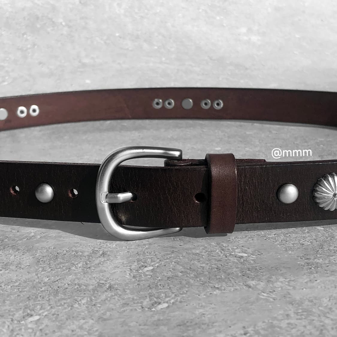 [Unisex] 찡 스터드 가죽 벨트 브라운 상품이미지3