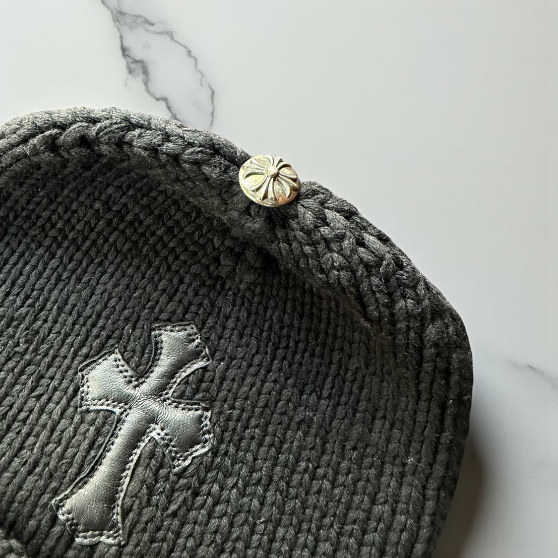 크롬하츠 캐시미어 크로스 레더패치 비니 상품이미지7