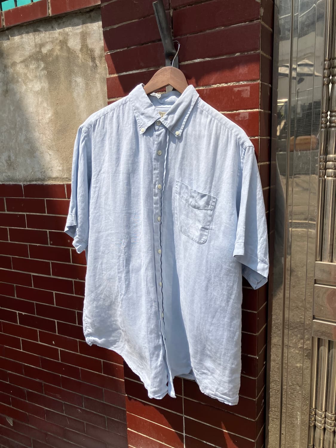 L.L.Bean 라이트 블루 옥스포드 반팔 셔츠 L 상품이미지2