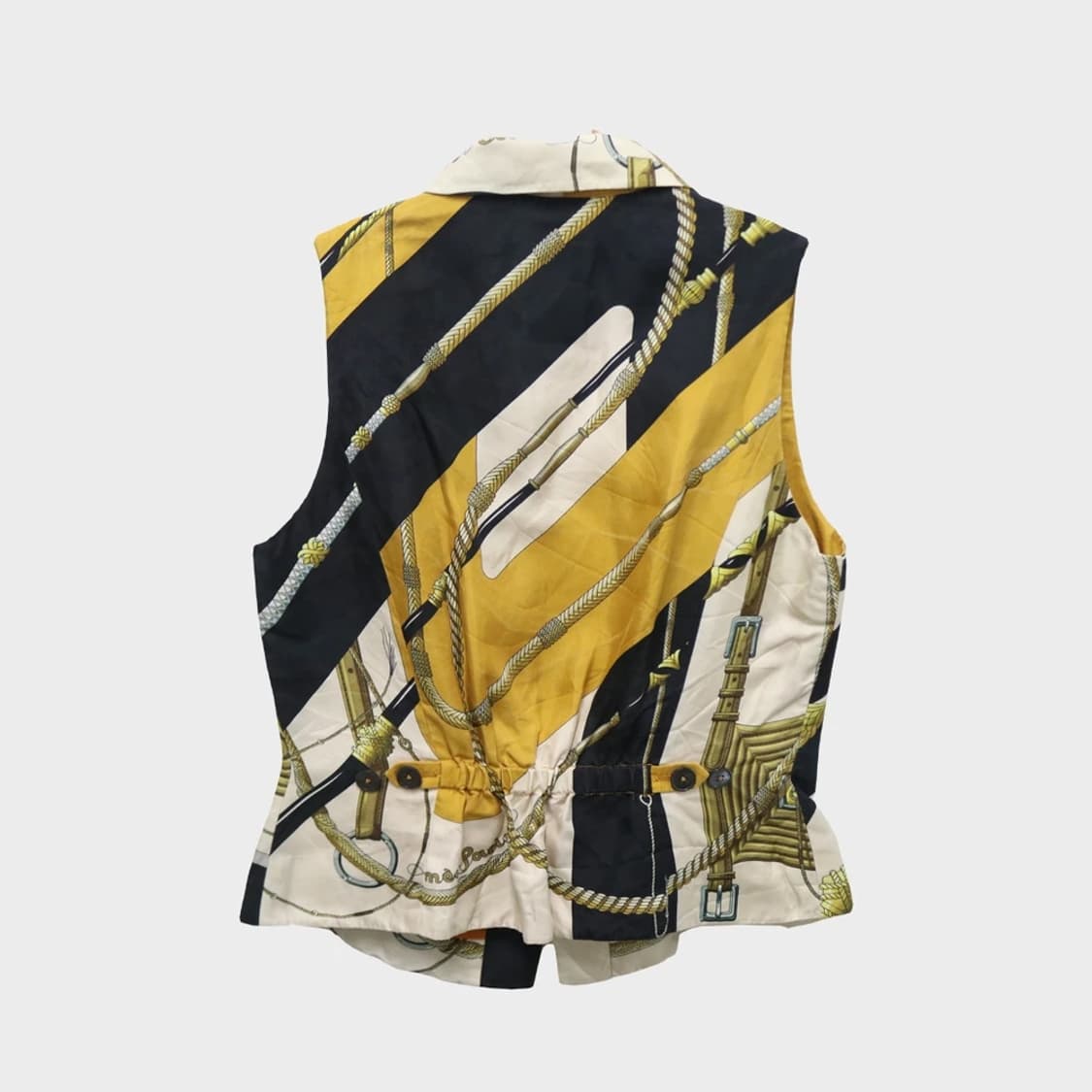 80-90'S 에르메스 패턴 실크 혼방 베스트 60153 상품이미지2