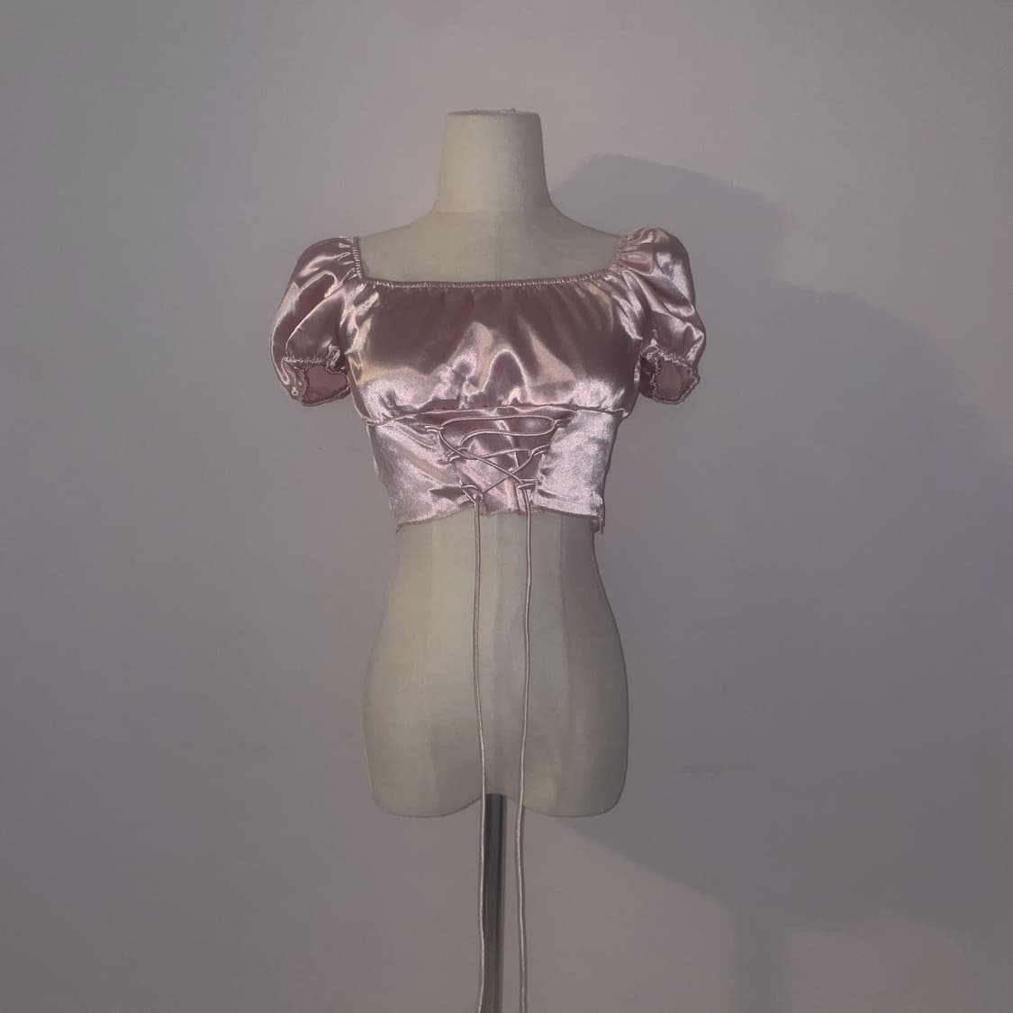 빈티지 새틴 블라우스 페어리 양산형 히메갸루 오네갸루 달천깔 핑크블라우스 상품이미지1