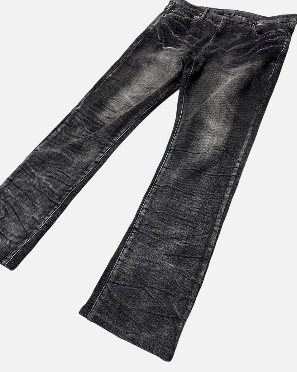 fur lining wrinkle fade jean 상품이미지3