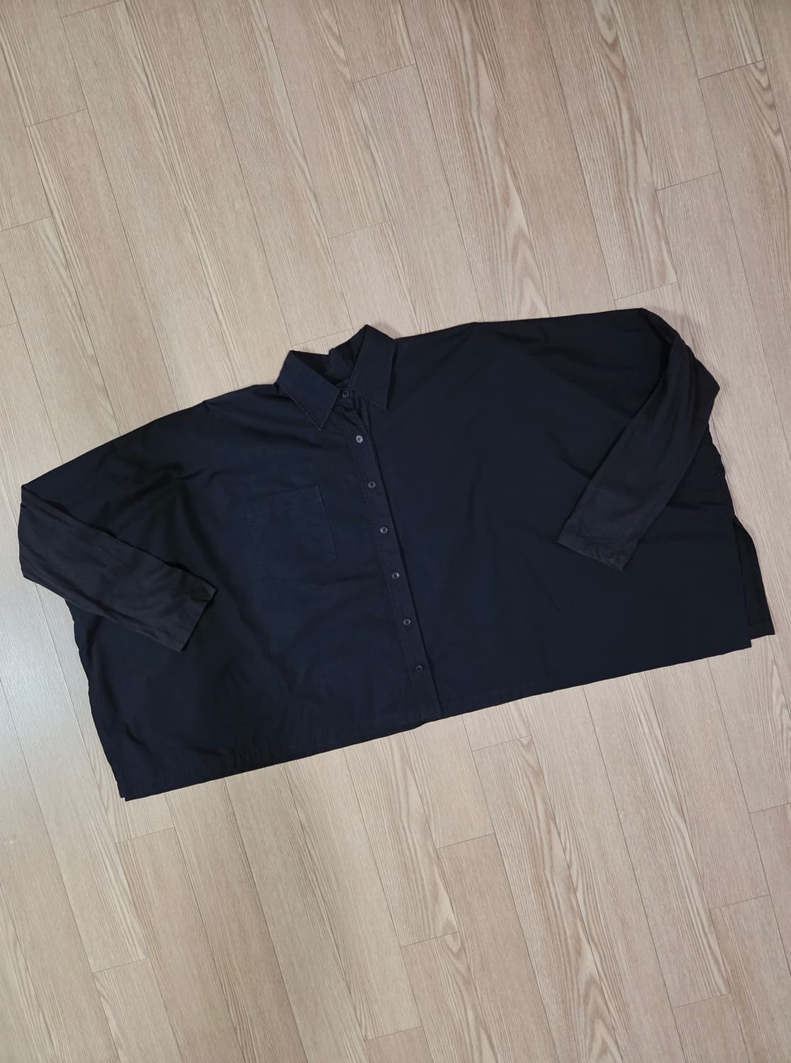 SWD 블랙 SEX 프린트 루즈 숏 셔츠 상품이미지4