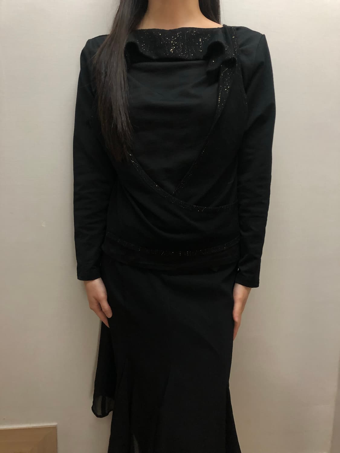 빈티지 블랙 레이어드 탑 상품이미지1