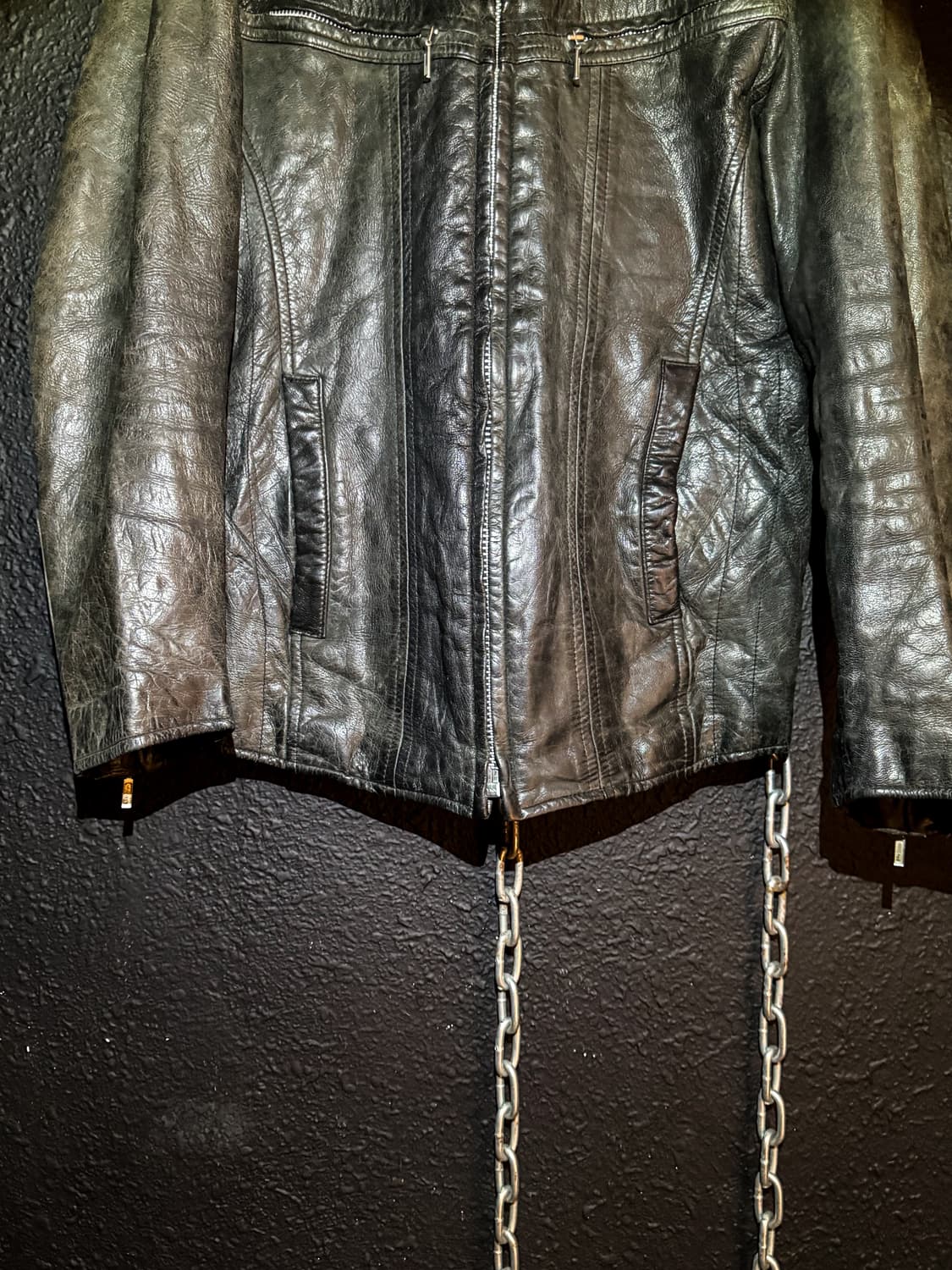 ABAHOUSE – Leather Stand Collar Jacket   상품이미지5