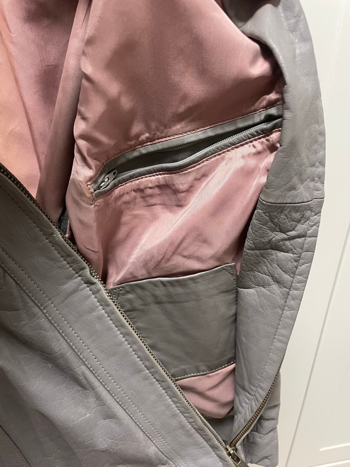 그래이 레더 자켓 상품이미지9