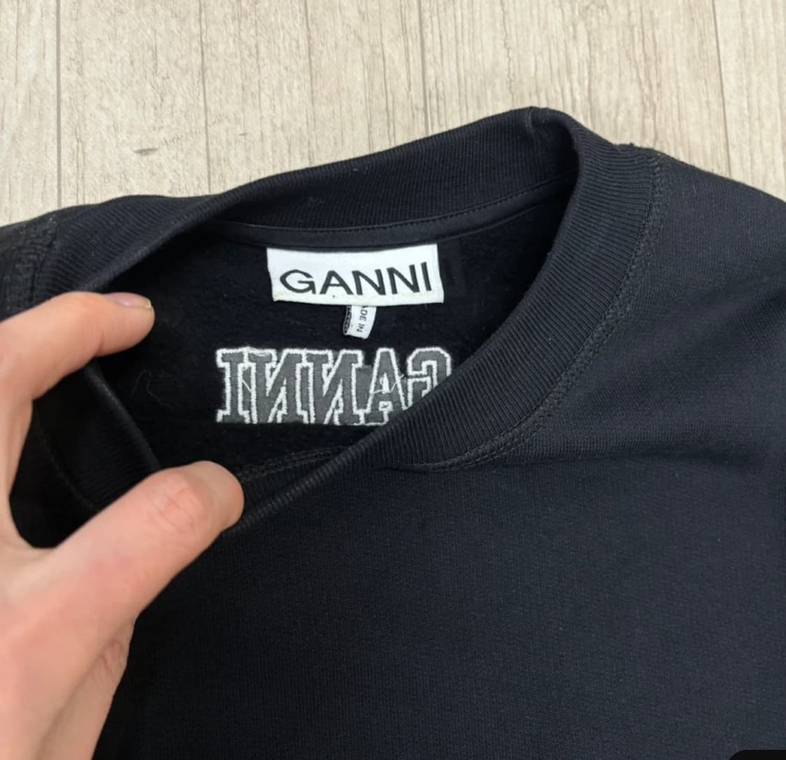 Ganni 가니 블랙 벌룬 슬리브 기모 맨투맨 상품이미지4