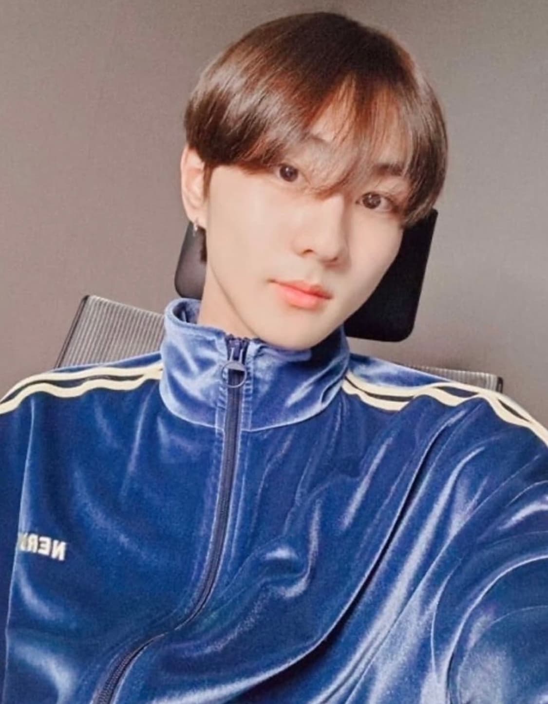 널디 빈티지 네이비 옐로우 벨벳 트랙탑 져지 자켓 M 상품이미지5