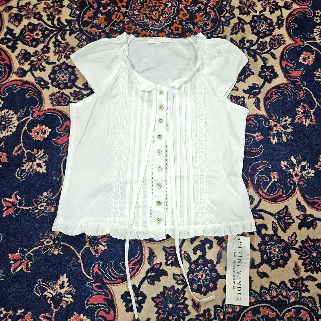 (새상품)비키니벤더 에리디아 레이스 프릴 셔츠 Free 상품이미지4