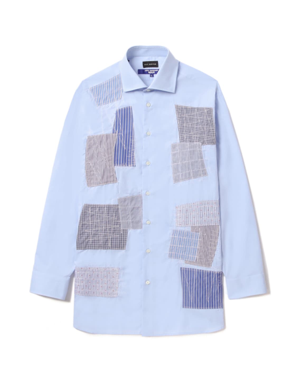 새상품 준야와타나베 믹스패치 스카이블루 셔츠 S/M 상품이미지2