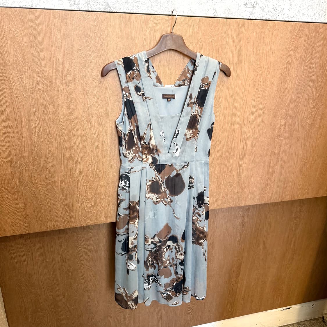 아돌포 도밍게스 슬리브리스 미디 원피스 플로럴 패턴 디테일 블루 상품이미지1