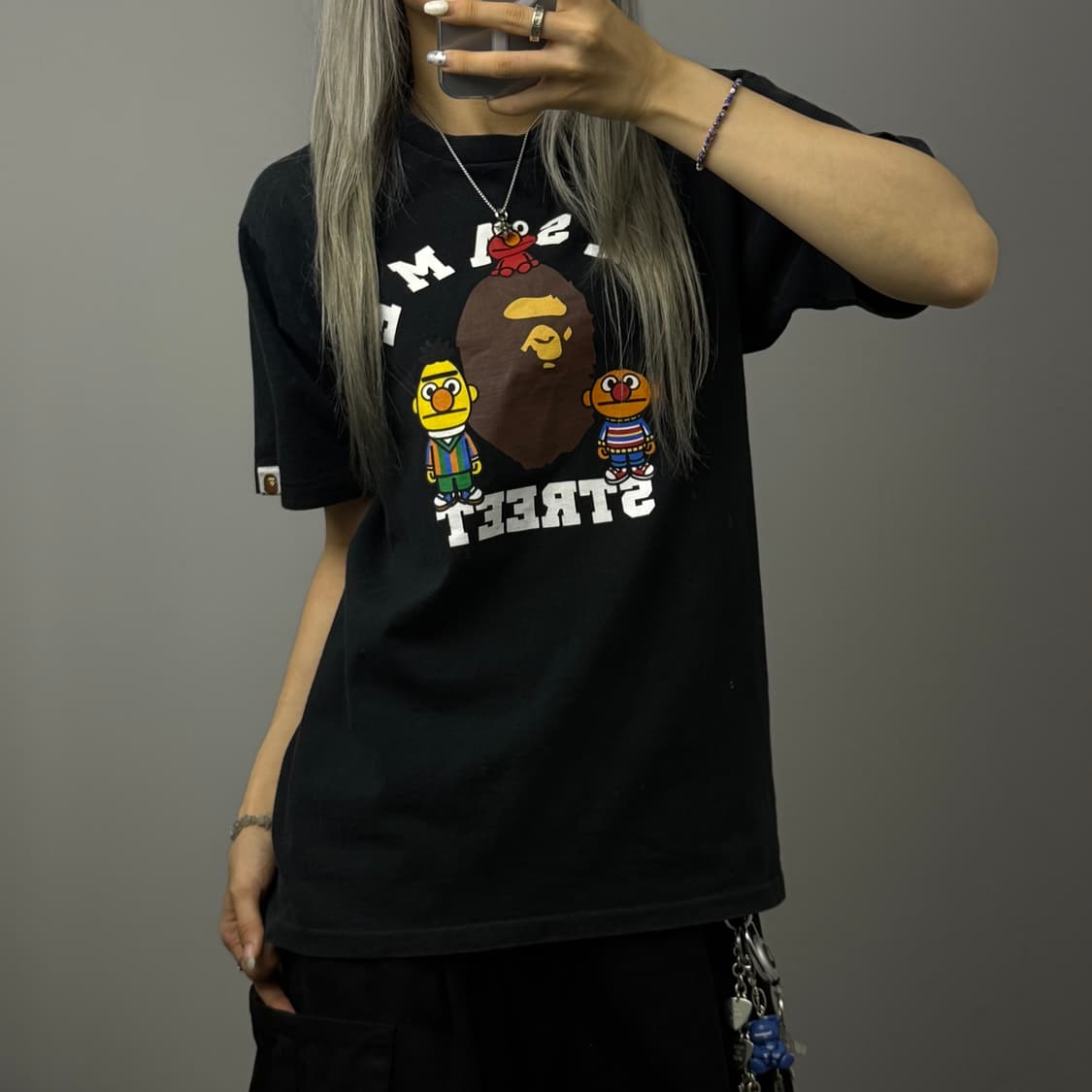BAPE X SESAME STREET 베이프 프린팅 반팔 티셔츠 상품이미지1