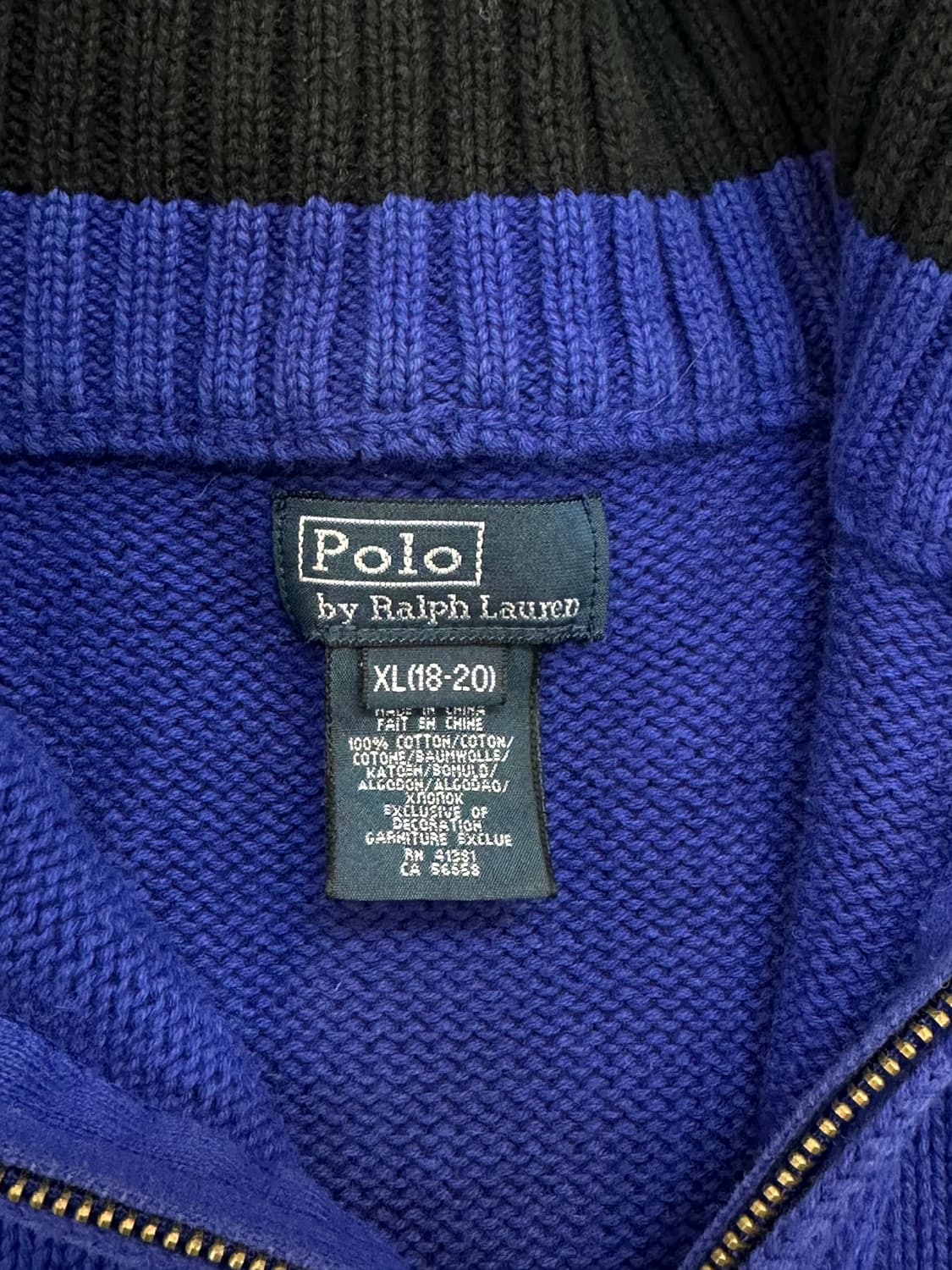 폴로 랄프로렌 블루 니트 하프집업 상품이미지3