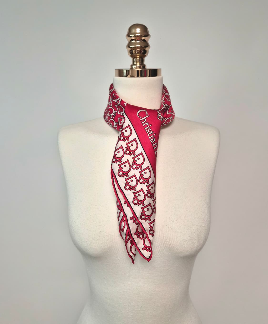 디올 오블리크 레드 실크 스카프 머플러 상품이미지3