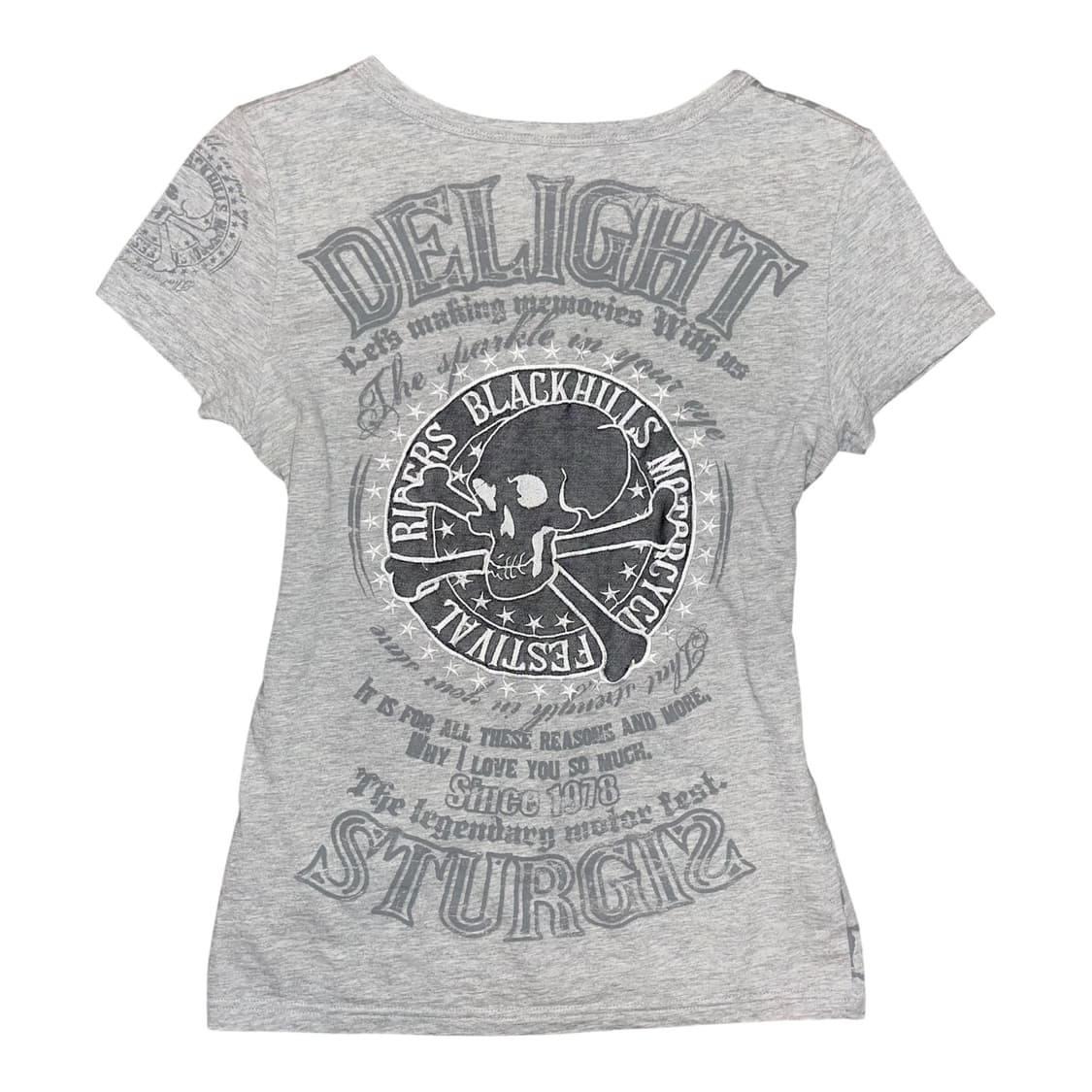 Glitz 글리츠 해골 자수 프린팅 반팔티 y2k펑크갸루 상품이미지1