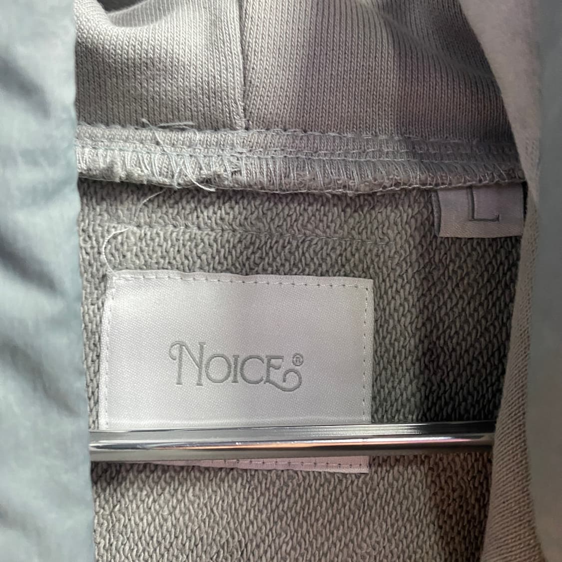 노이스 나일론 패브릭 라이트그레이 그린 믹스 후드티 B4006 상품이미지5