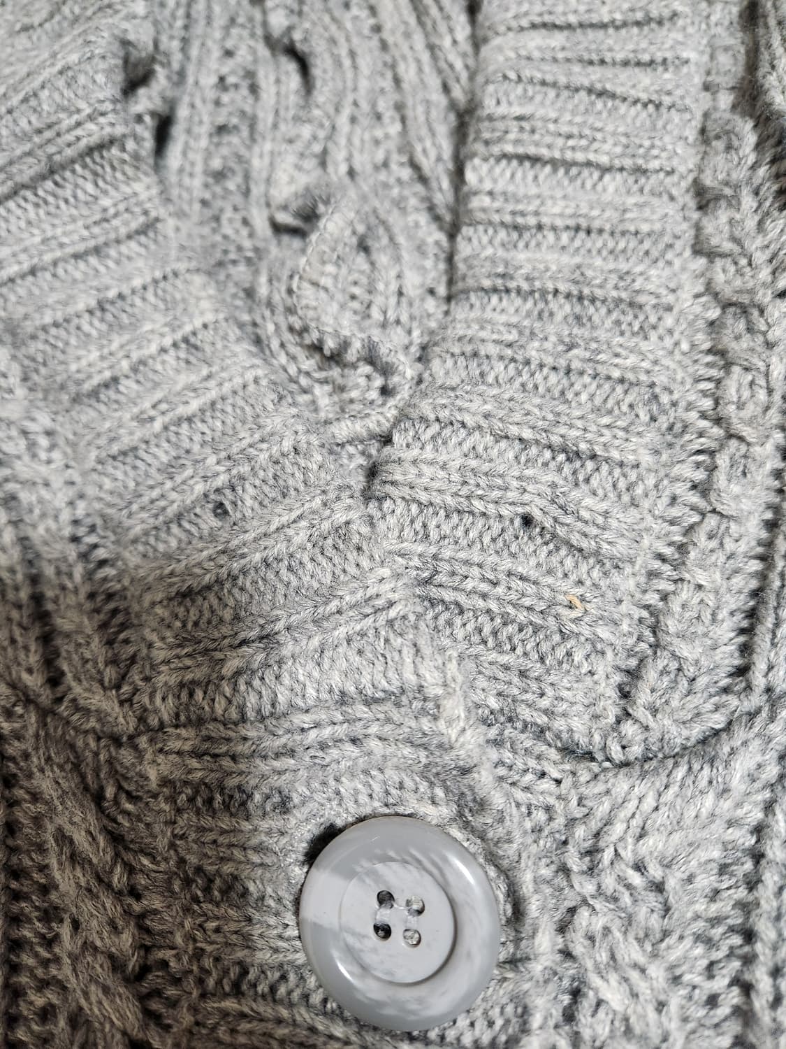 일본빈티지 그레이 니트 케이프 후드 가디건 상품이미지2