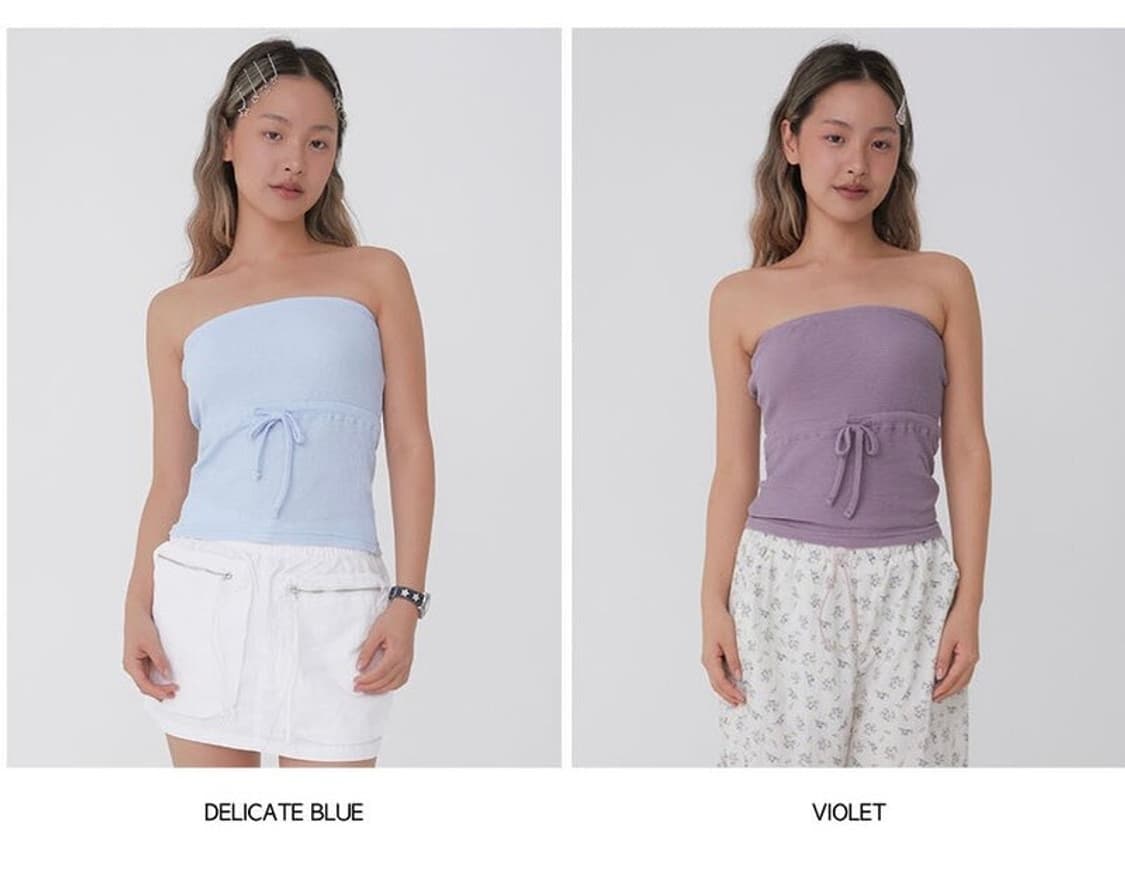 FUNFROMFUN WAFFLE TUBE TOP DELICATE BLUE 상품이미지7