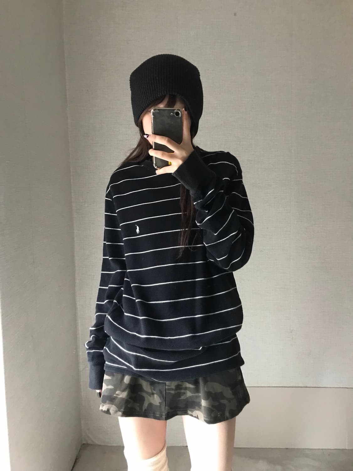 폴로 스트라이프 와플 롱슬리브 상품이미지1