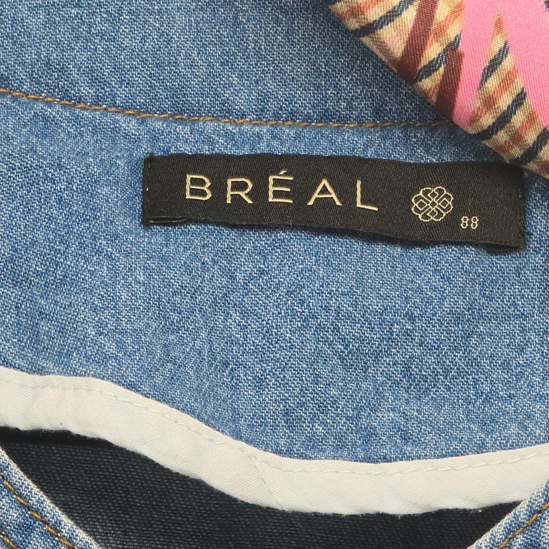 BREAL 청 데님 반팔 자켓 + 스카프 [B30159] 상품이미지2