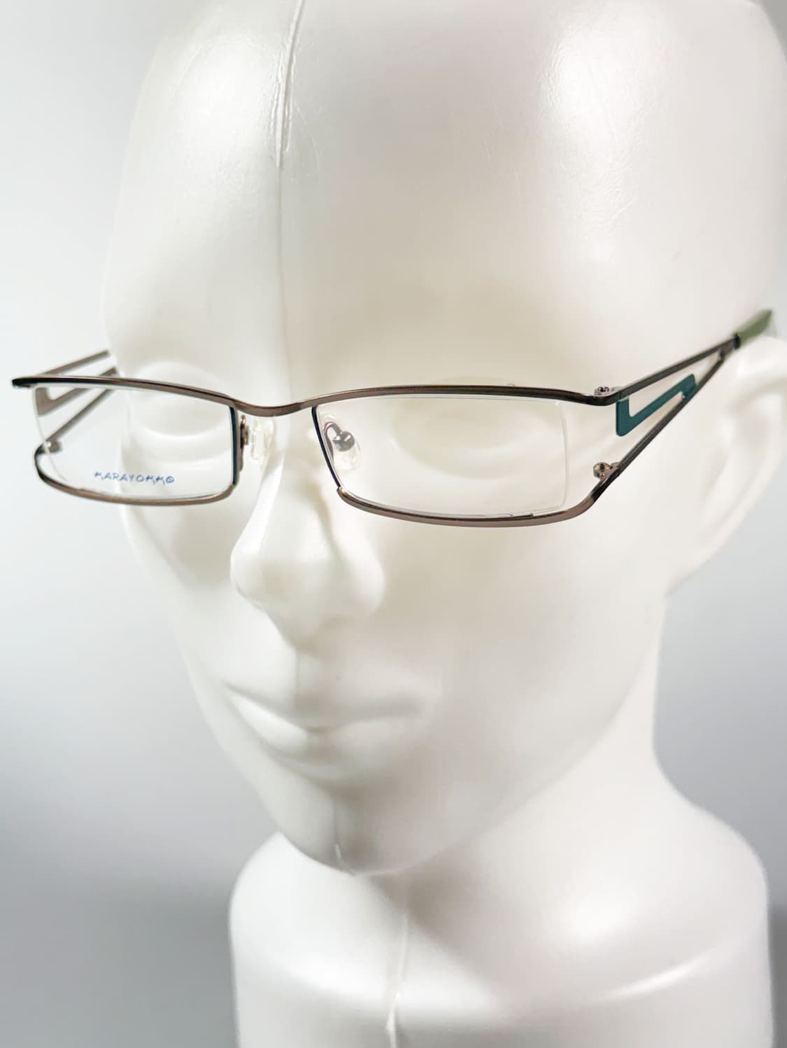 90s KARAYOKKO 슬림 스퀘어 메탈 빈티지 안경 상품이미지8