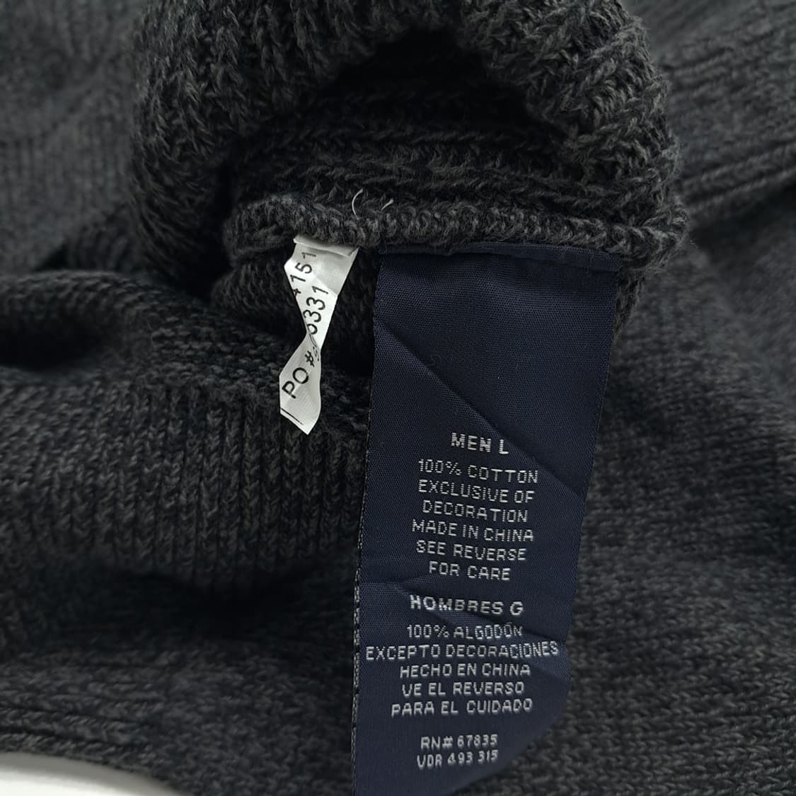 CN975 L 노티카 차콜그레이 하프버튼 긴팔 니트 스웨터 상품이미지5