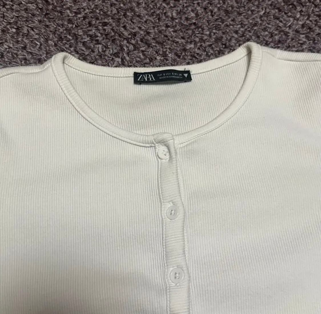 자라 화이트 기본 크롭 가디건 S 상품이미지2