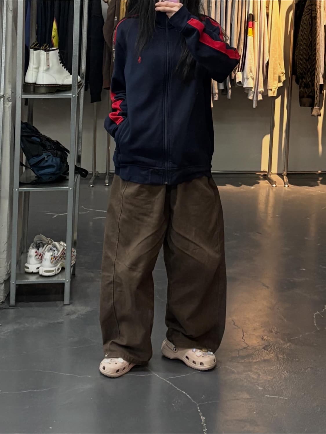 폴로랄프로렌 네이비 레드포니 사이드라인 스웻 트랙탑져지 A2975 상품이미지1