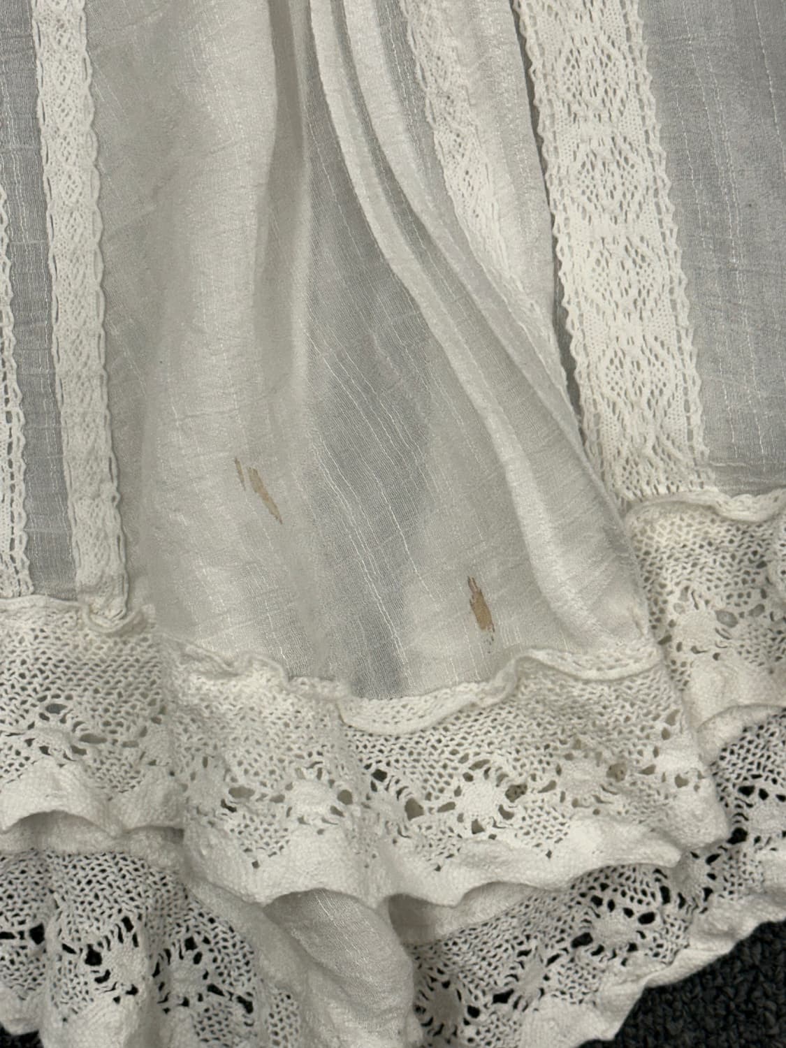 OS)Japanese vintage 여성 레이스 디테일 화이트 블라우스 상품이미지5