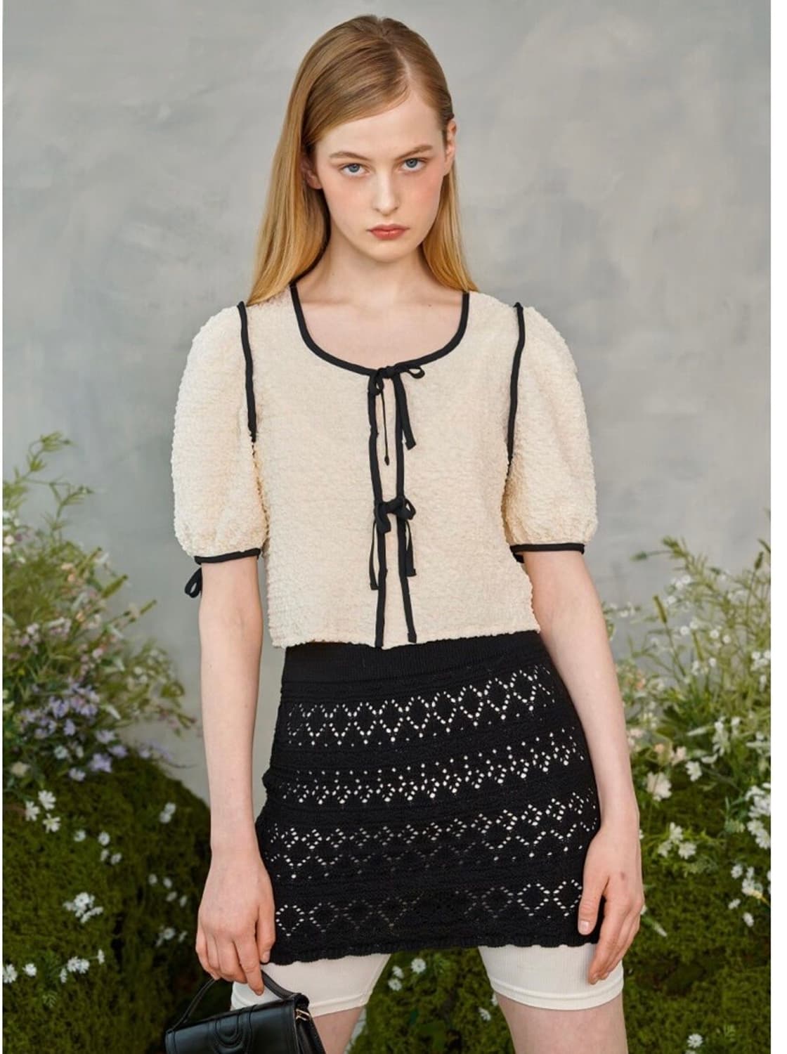 바이탈사인 윙클리본퍼프블라우스 상품이미지2