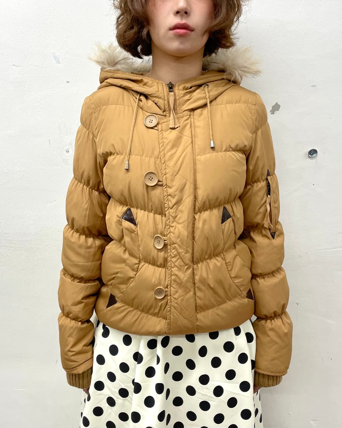 Beige Shirring Big Hoodie Padded 상품이미지2