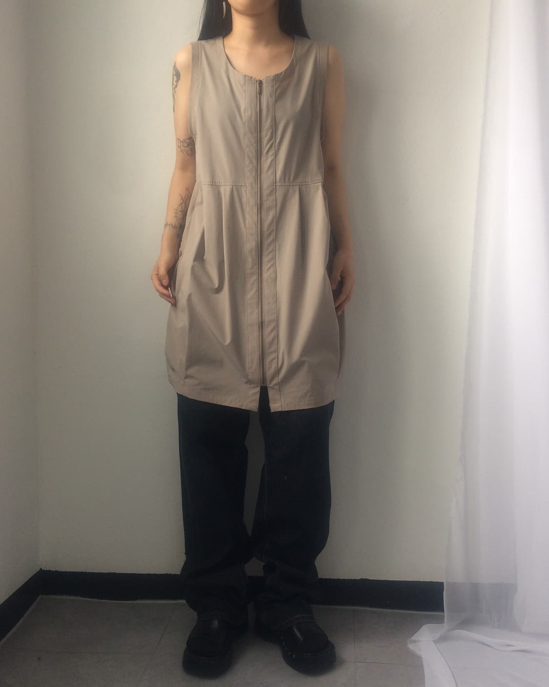Balloon fit sleeveless zip up onepiece 상품이미지7