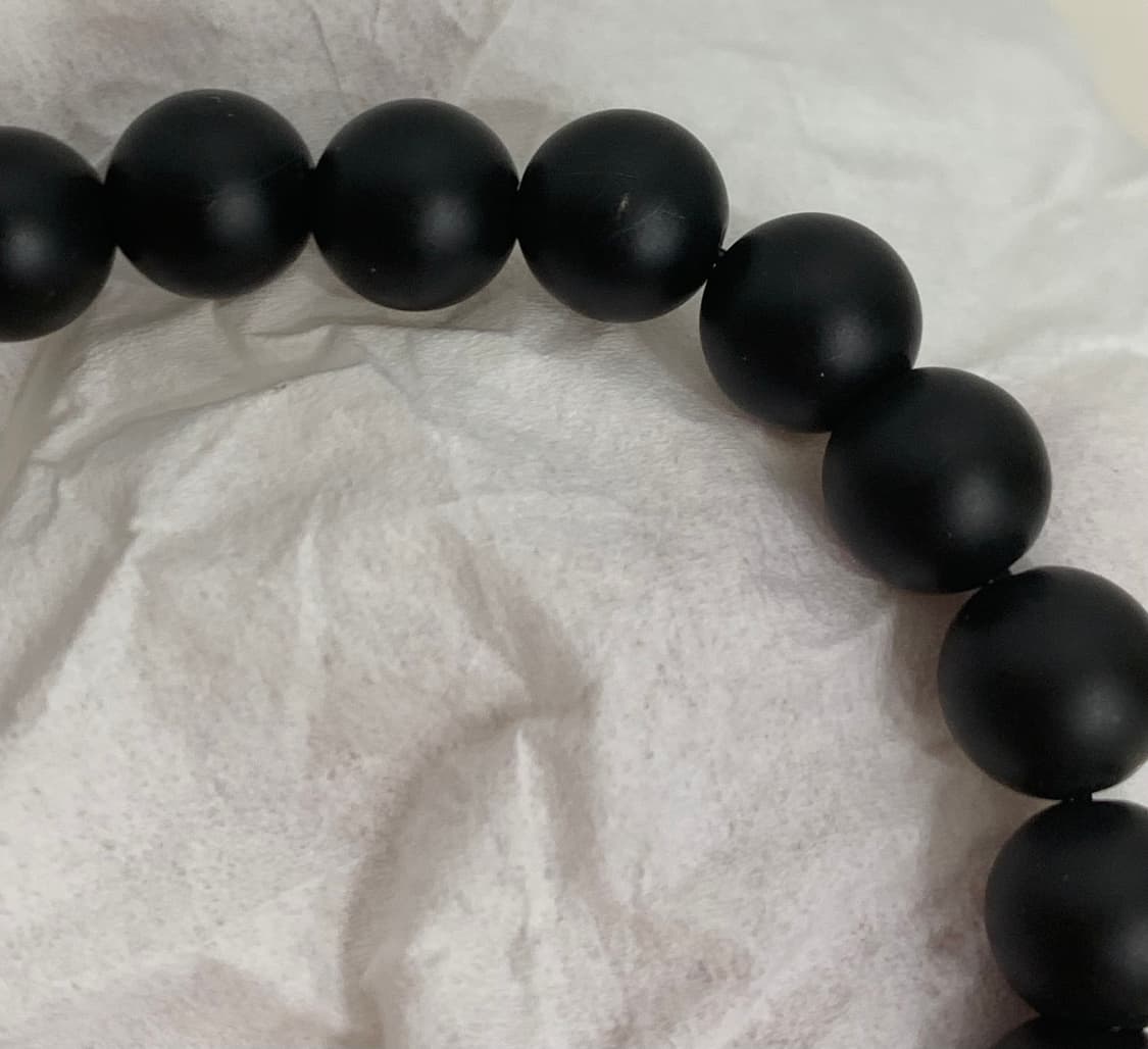 [8mm]크롬하츠 3볼 비즈 팔찌 블랙 실버 상품이미지10