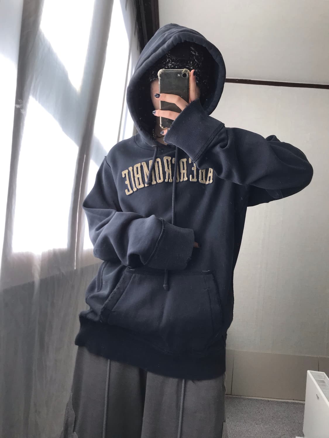 아베크롬비 네이비 오버핏 후드티 상품이미지1