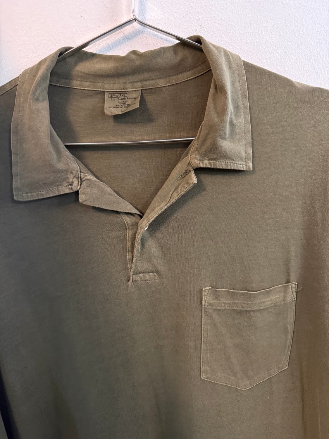 90s Polo Ralph Lauren Olive Pocket shirt 상품이미지2