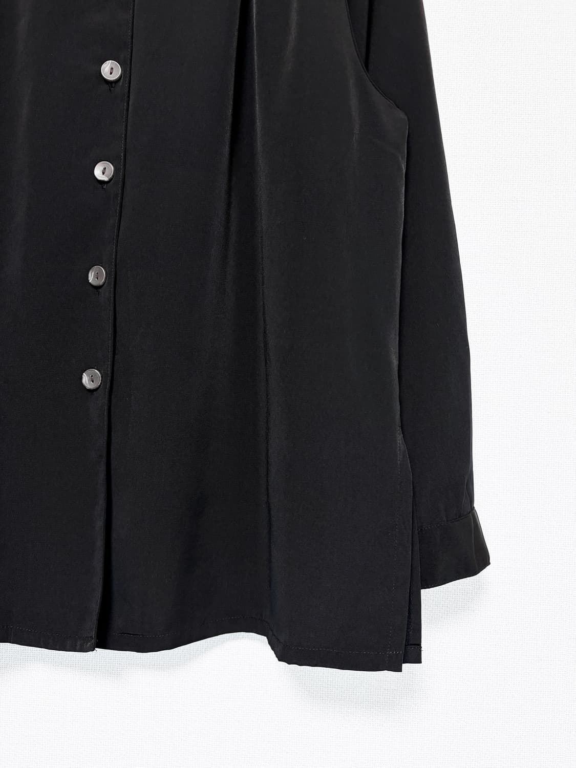 Oversized Shirring Shirt - Black 상품이미지6