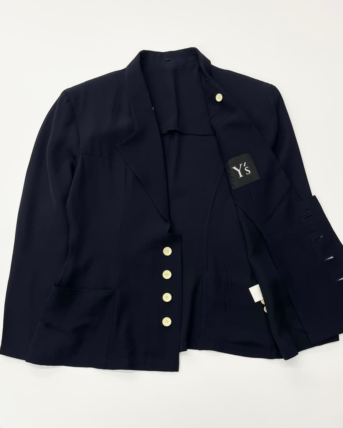 YohjiYamamoto 요지야마모토 네이비 카라 블레이저  상품이미지4