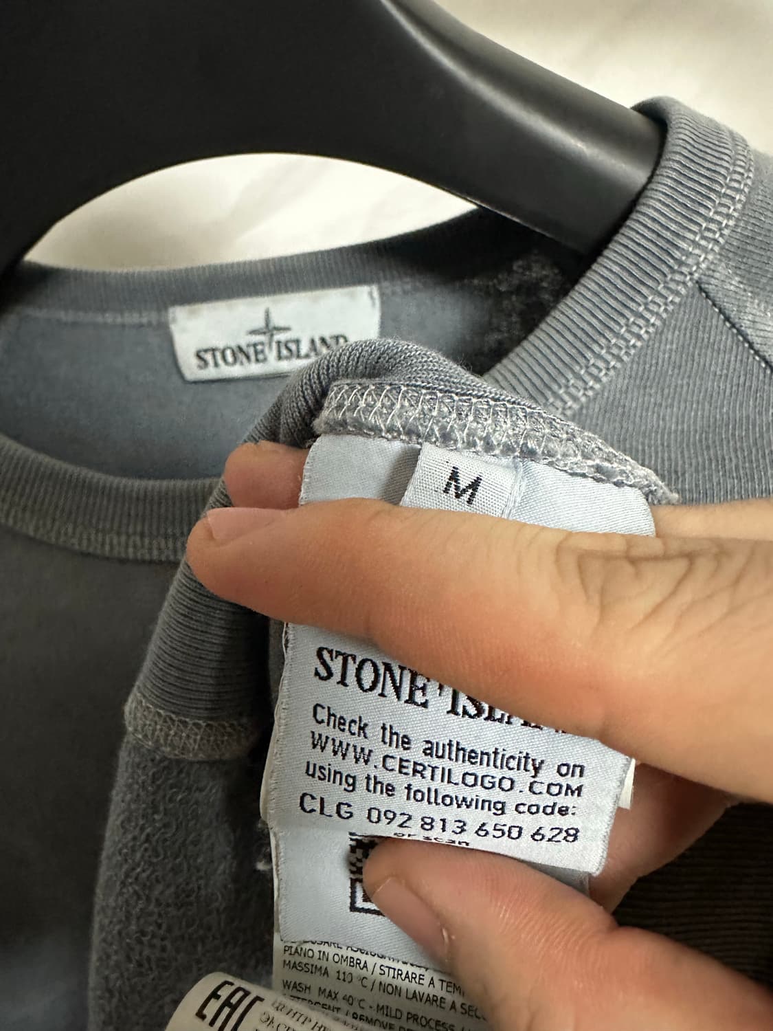 스톤아일랜드 라이트 그레이 맨투맨 (M) 상품이미지4
