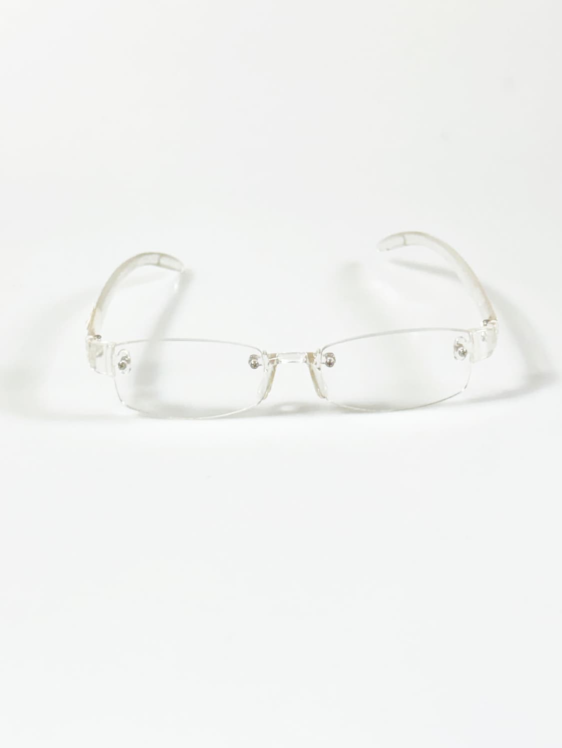 DARK 무테 스퀘어 클리어 프레임 빈티지 안경 상품이미지2