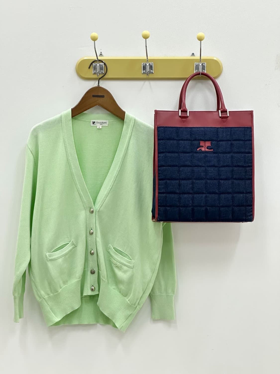 courreges / 꾸레쥬 루즈핏 브이넥 코튼 가디건  상품이미지1