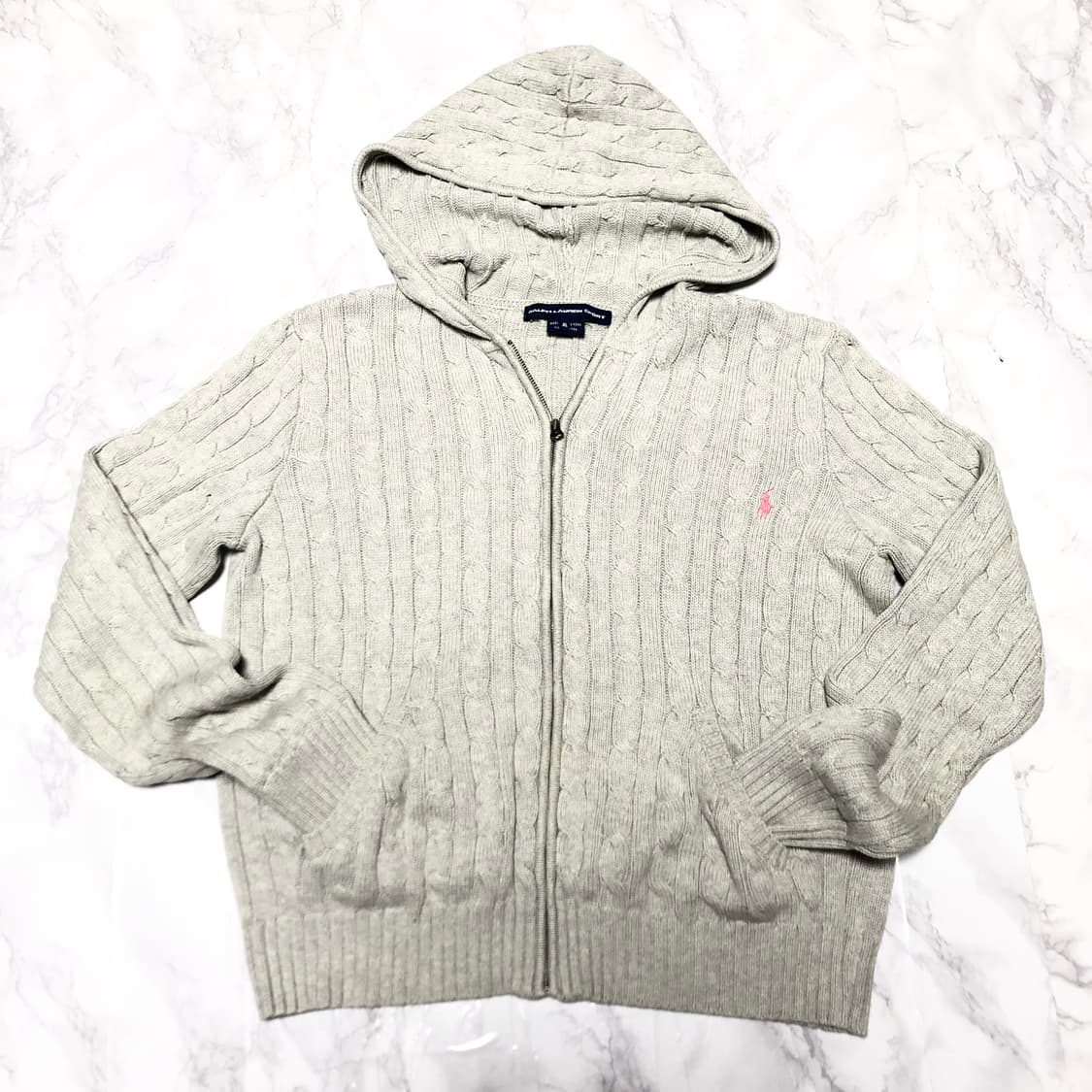 폴로 랄프로렌 후드 니트 케이블 꽈배기 상품이미지1
