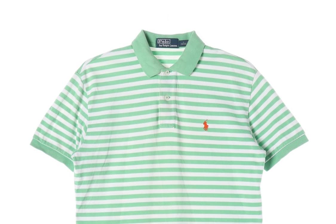 폴로 랄프로렌 그린 스트라이프 포니 반팔 카라티 S 상품이미지3
