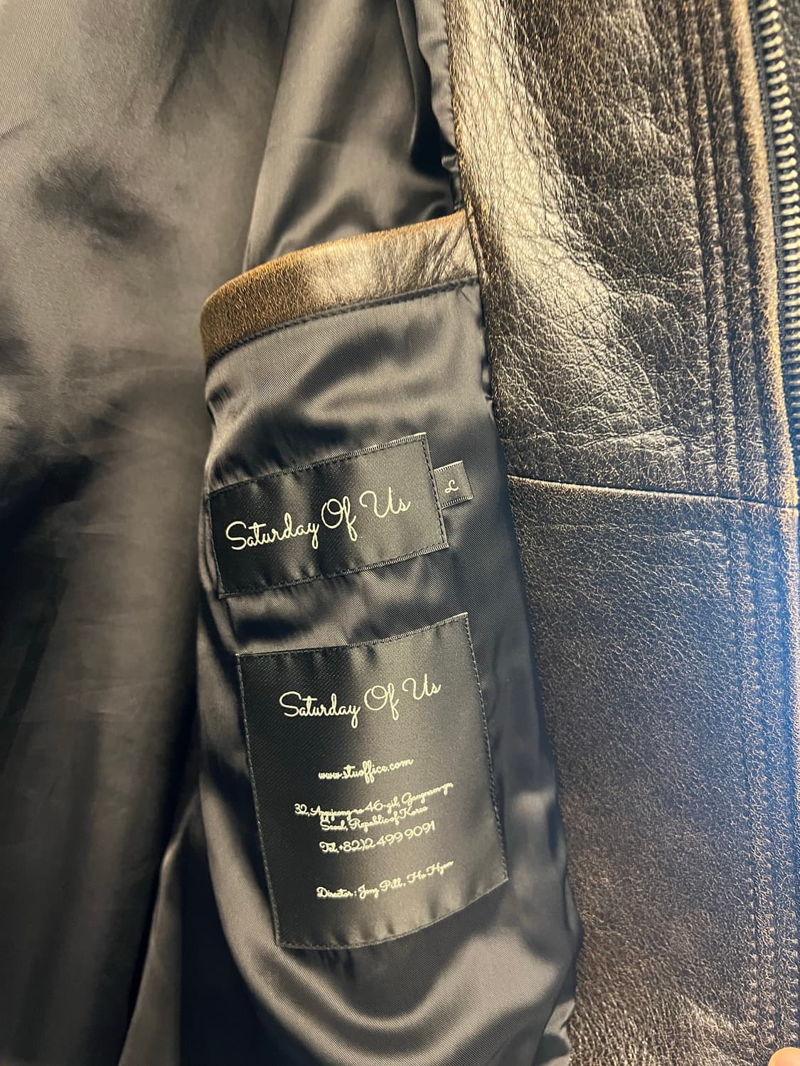 STU 오버핏 레더 자켓 브라운 L 상품이미지7