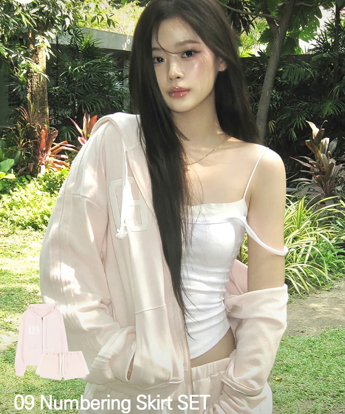 클리시어 09 넘버링 후드집업 핑크🩷 상품이미지2