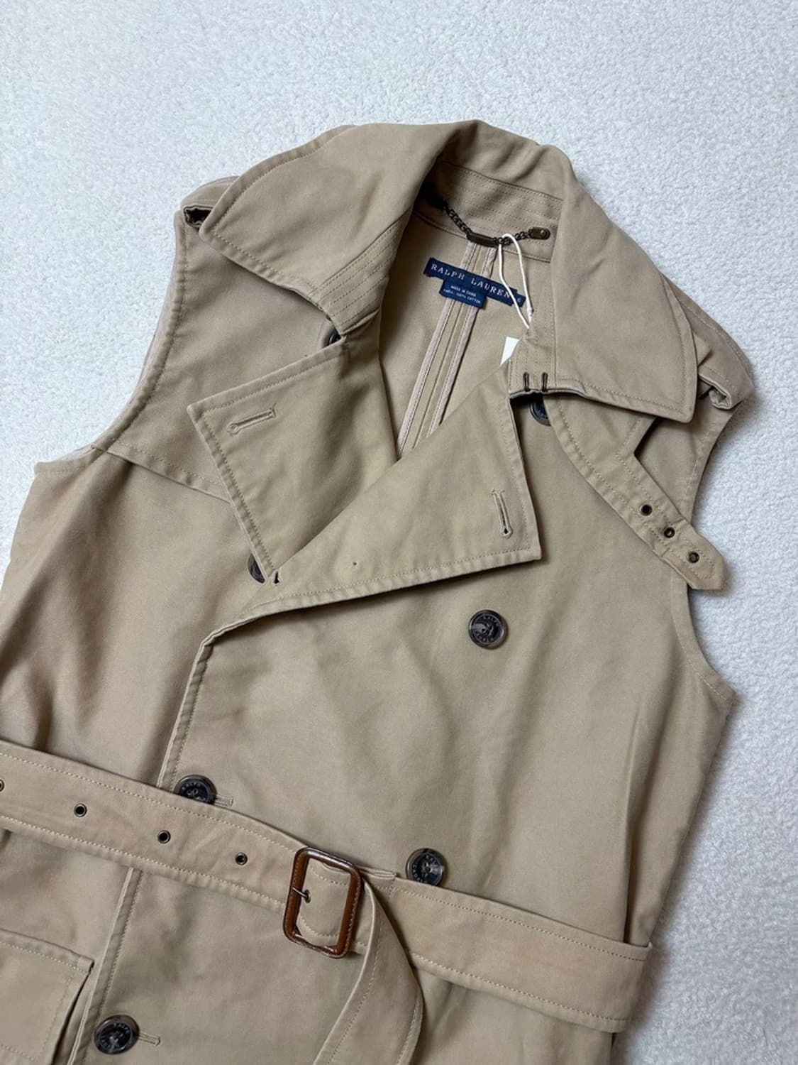 랄프로렌 00's 개버딘 슬리브리스 트렌치 원피스 PN6595 상품이미지2