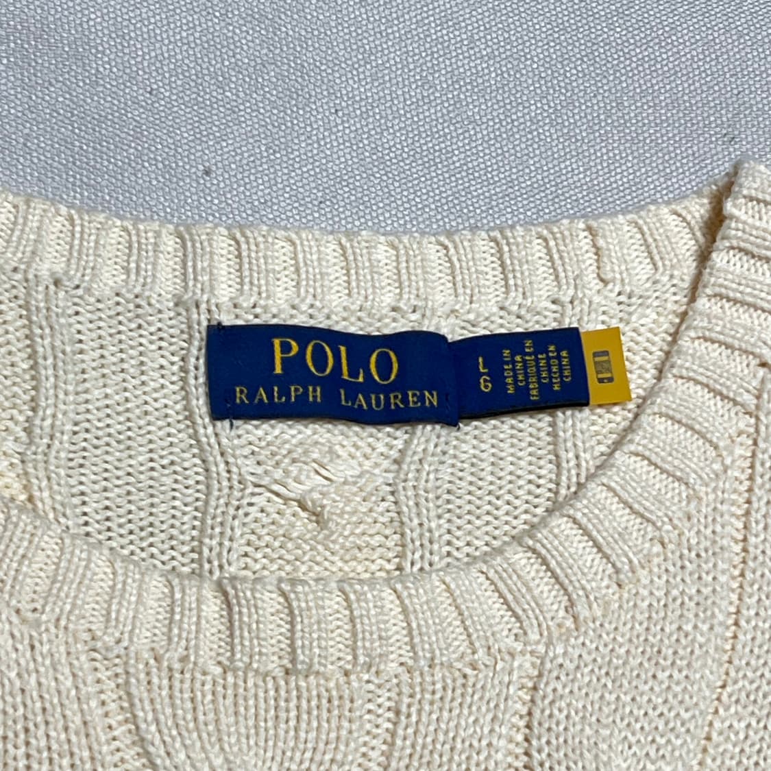 Polo Ralph Lauren 정품 여성용 아이보리 코튼 케이블 니트 상품이미지3
