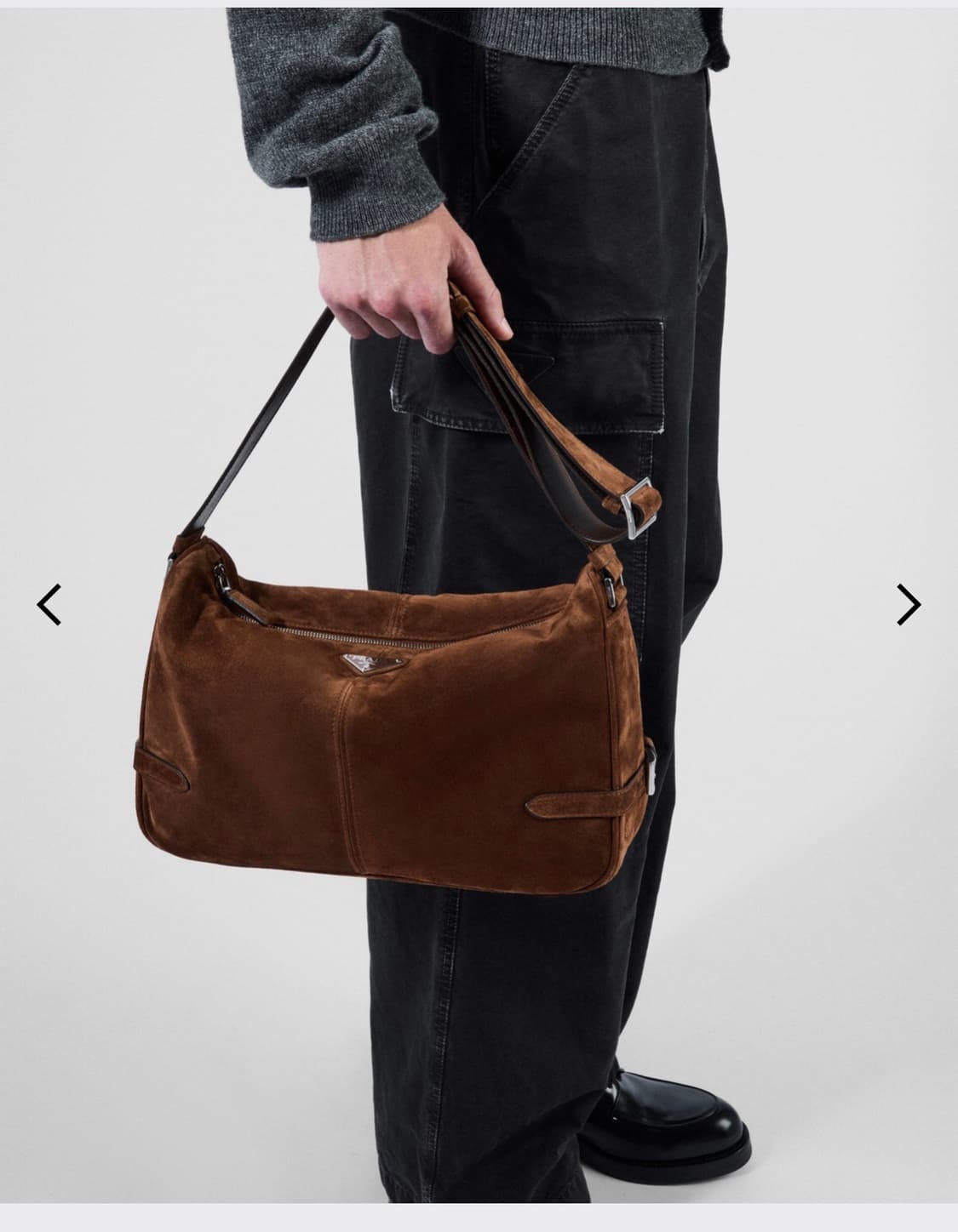 프라다 / 스웨이드 숄더백 코코아 브라운 / os 상품이미지6