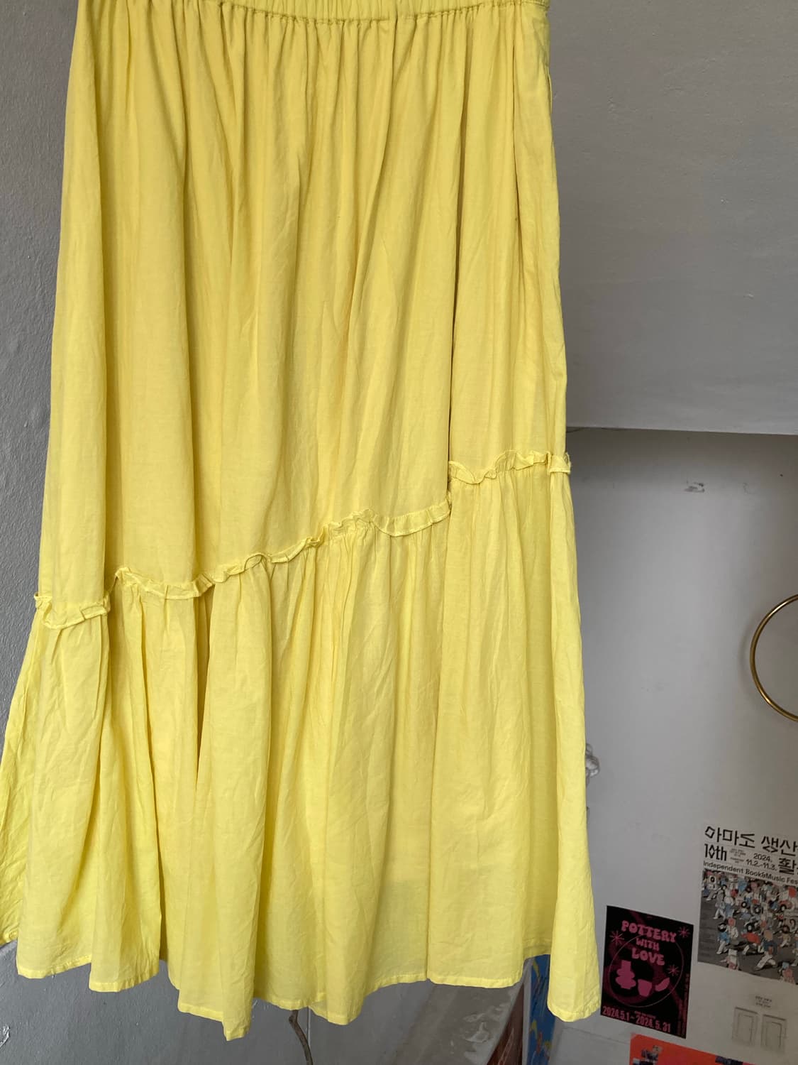 코튼 100 병아리 롱 스커트 상품이미지7